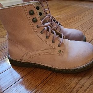 Birkenstock suede lace up combat boots